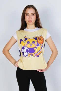 Купить манишку Юнив  40х60 см из дьюспо, с полной запечаткой "Cat"