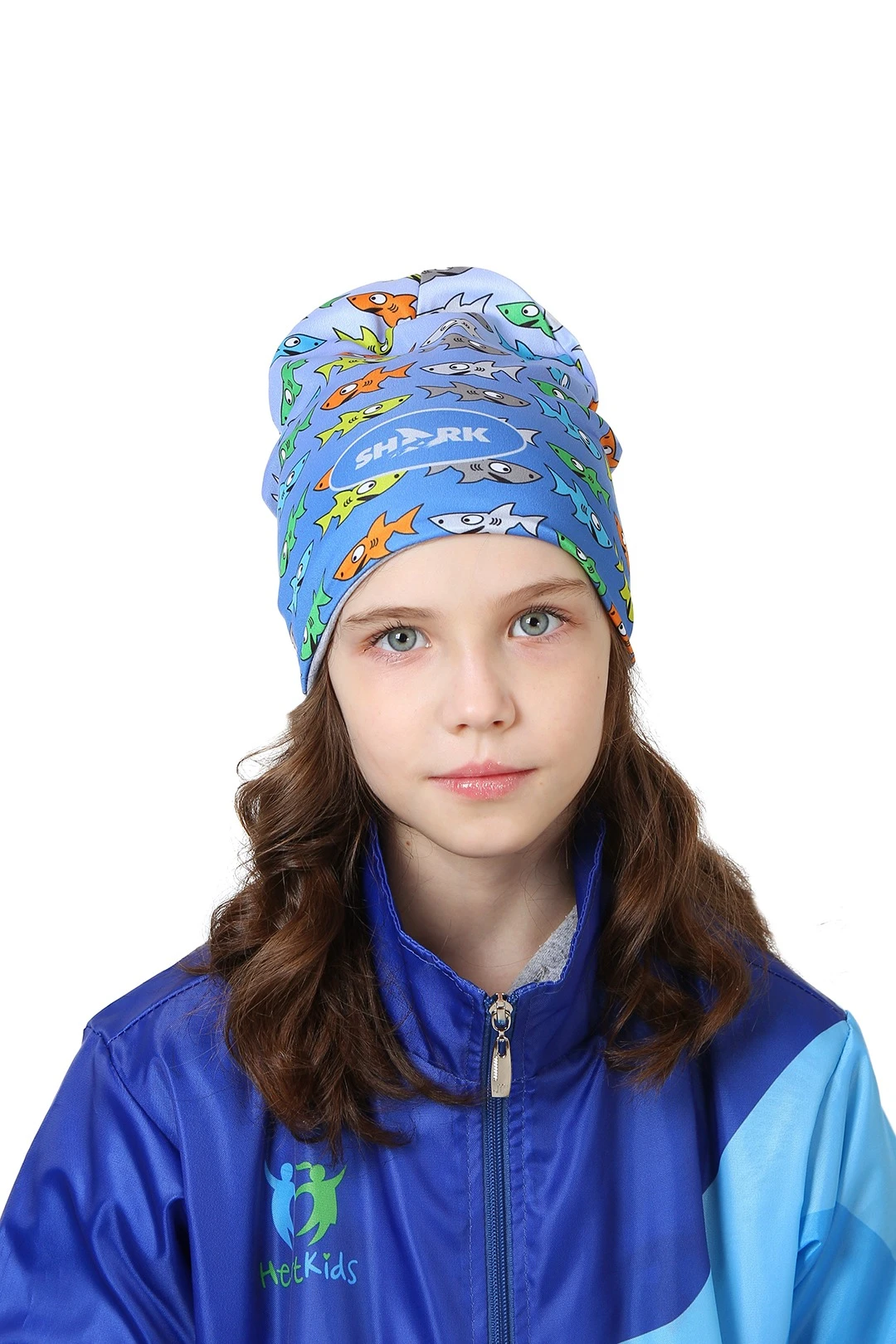 Шапка Сноу двухслойная детская, с полной запечаткой "SHARK"#1 Шапка Сноу двухслойная детская, с полной запечаткой "SHARK"#1