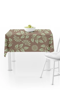 Купить скатерть квадратная 70х70 см, с полной запечаткой "Листья и цветы"