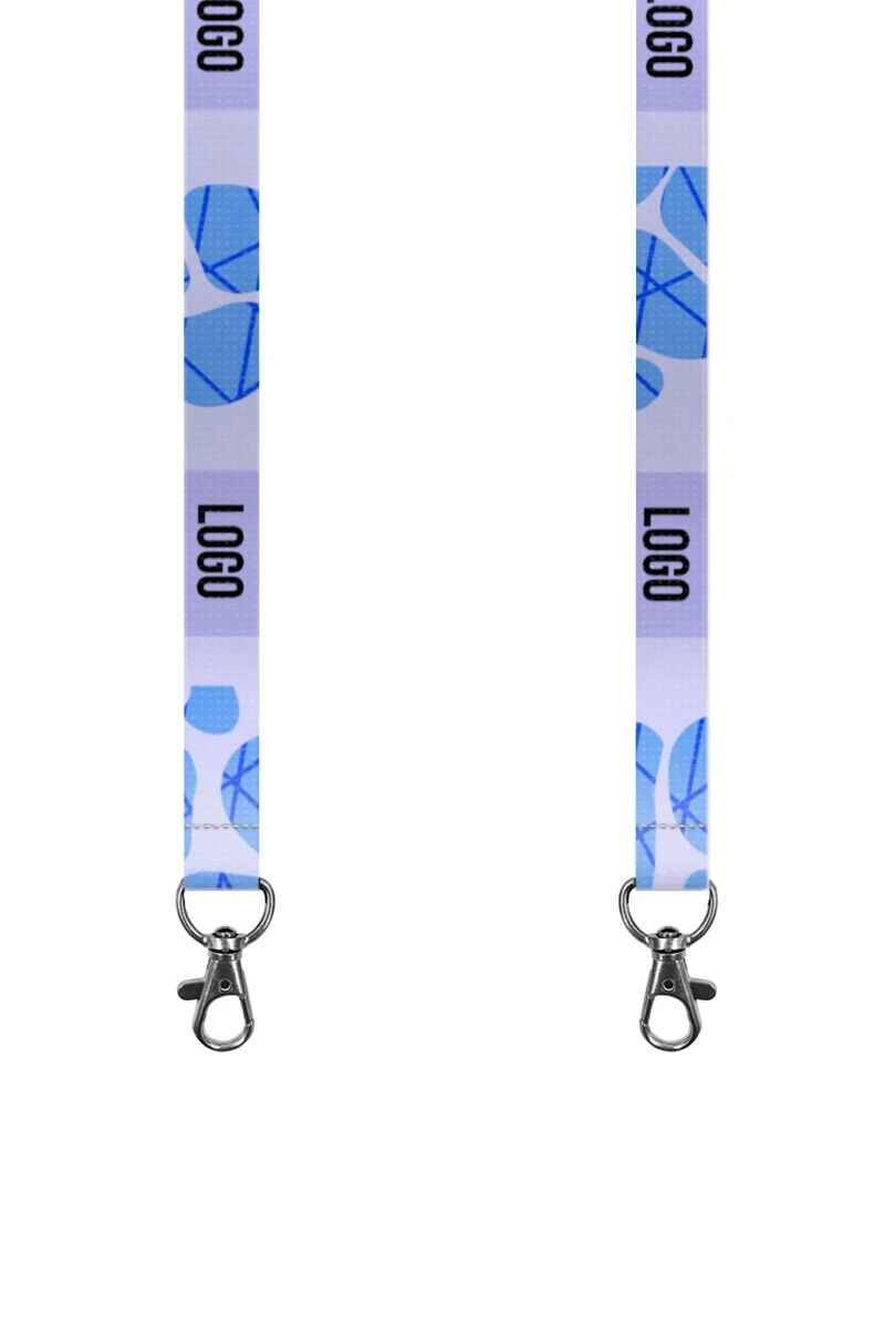 Купить ленту для бейджа блекаут ширина 2 см, с карабином-люкс, с печатью "Logo"