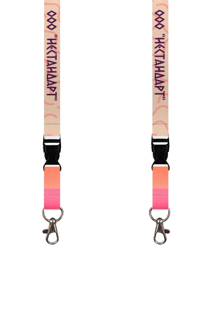 Купить ленту для бейджа блекаут ширина 1,5 см, с карабином-люкс и трезубцем, с печатью "Nestandart"