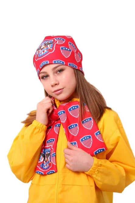 Шарф двухслойный утепленный 15х100 см, с полной запечаткой "USA"#5 Шарф двухслойный утепленный 15х100 см, с полной запечаткой "USA"#5