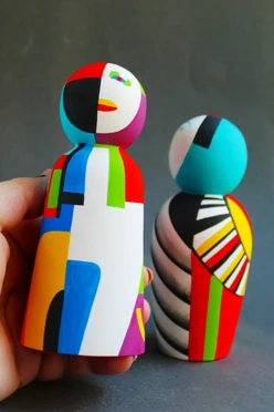 Набор деревянных фигурок в форме силуэтов матовые, 2 шт#1