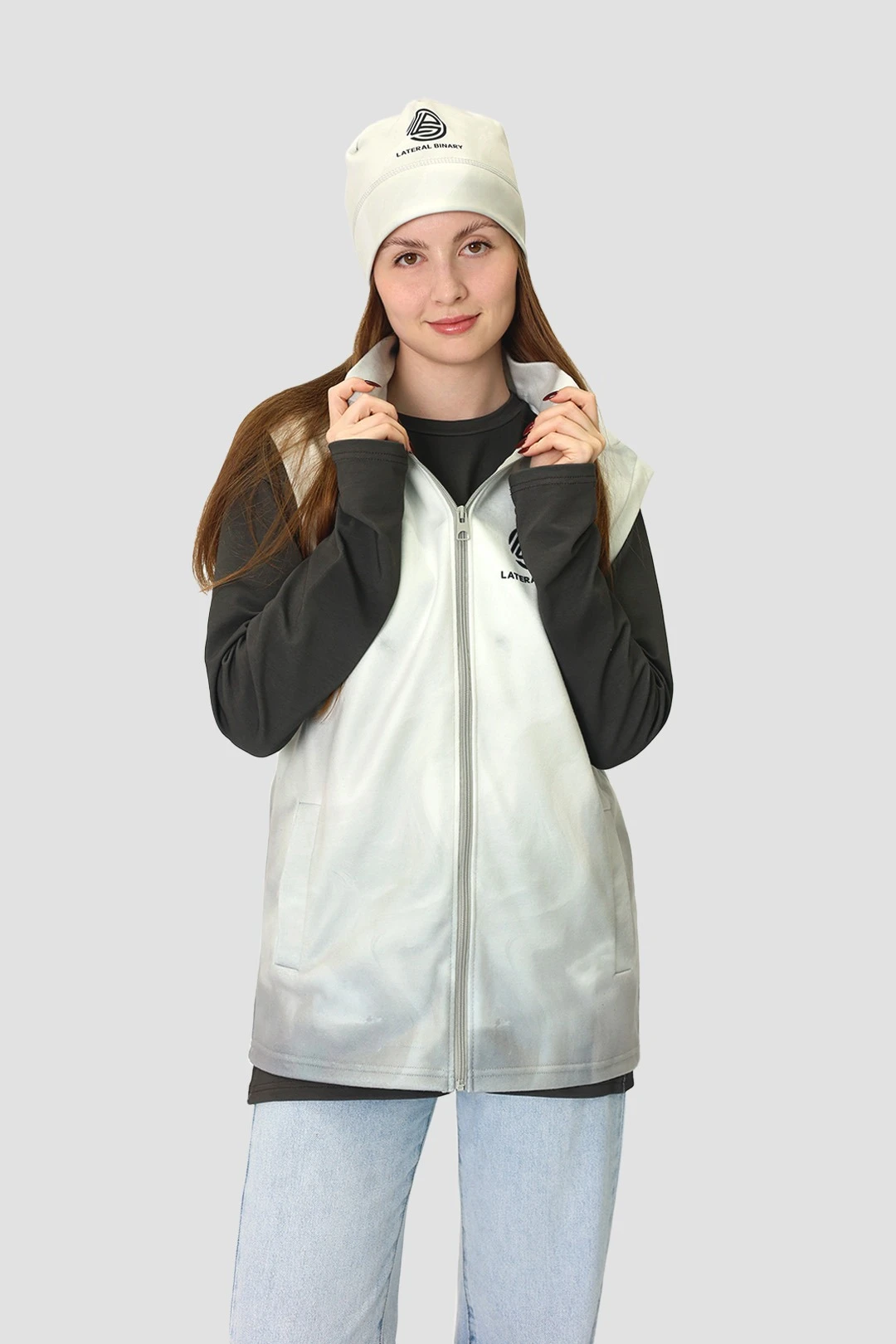 Жилет Джон флисовый без подклада унисекс, с полной запечаткой "Later Binary"#1 Жилет Джон флисовый без подклада унисекс, с полной запечаткой "Later Binary"#1