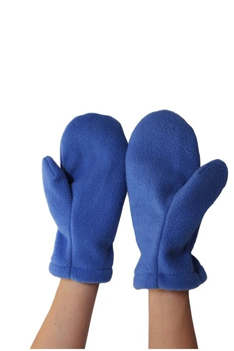 Купить варежки флисовые синие