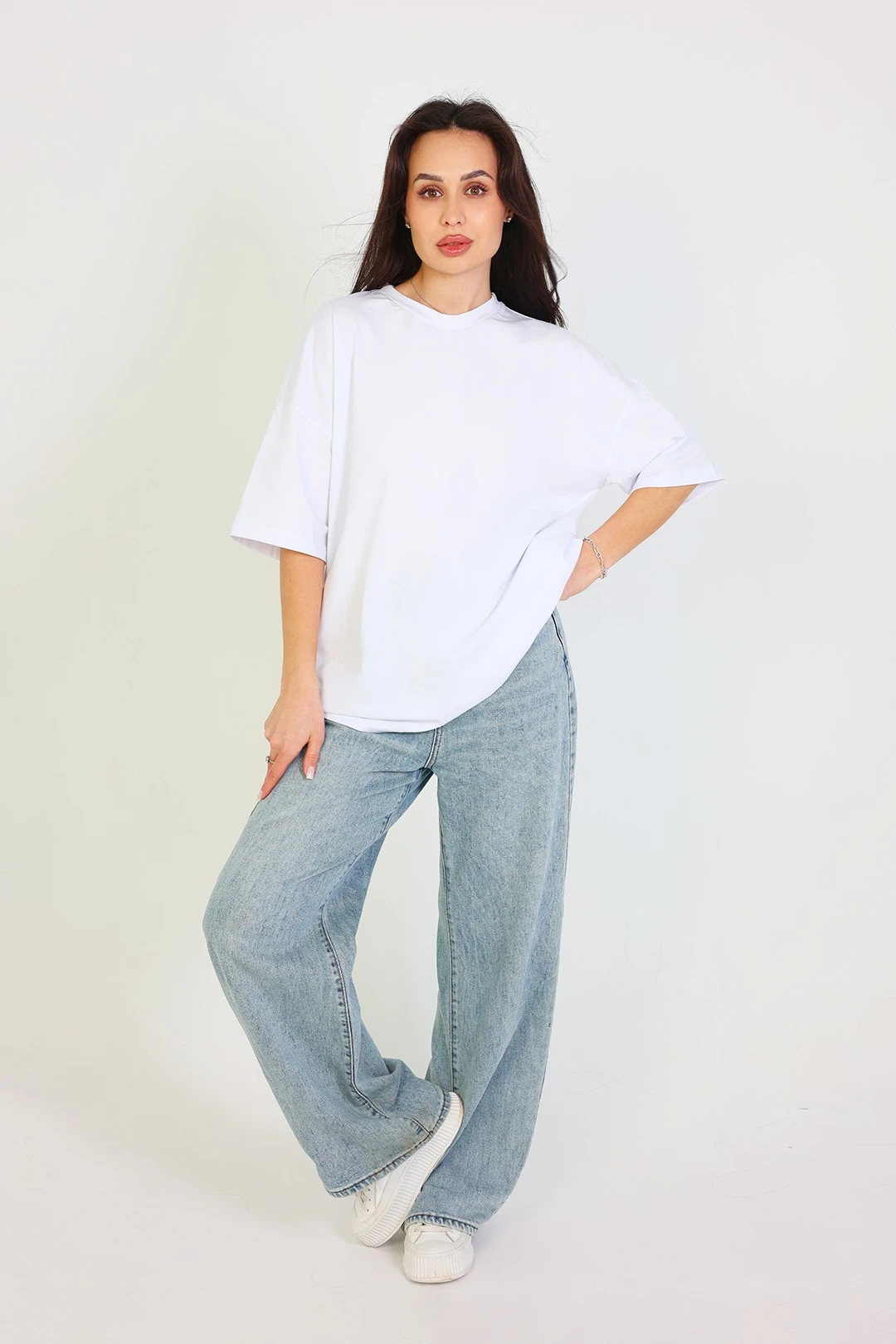 Купить футболку Ричмонд оверсайз унисекс однотонная (хлопок), белая