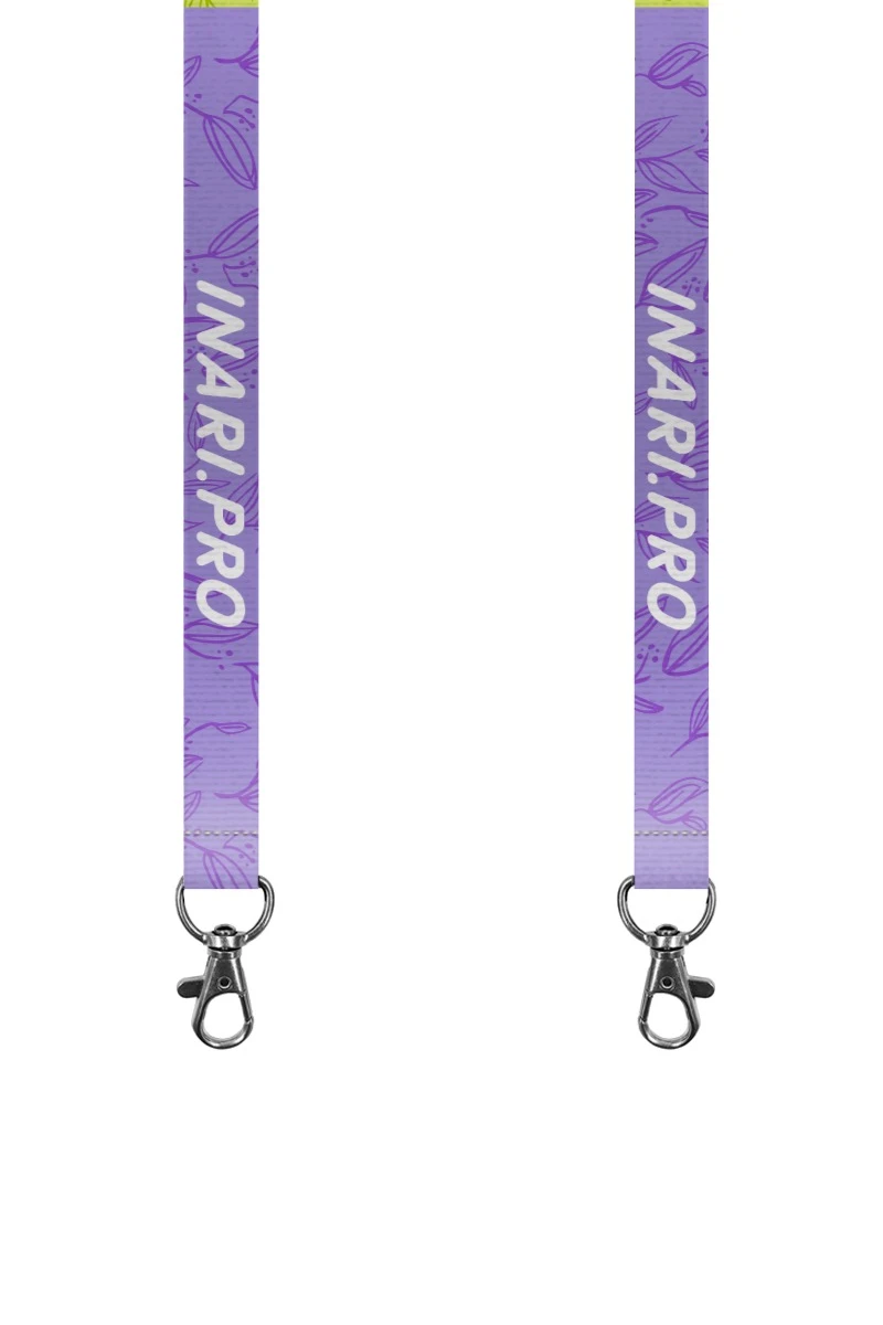 Купить ленту для бейджа репс ширина 2 см, с карабином-люкс, с печатью "Inari"