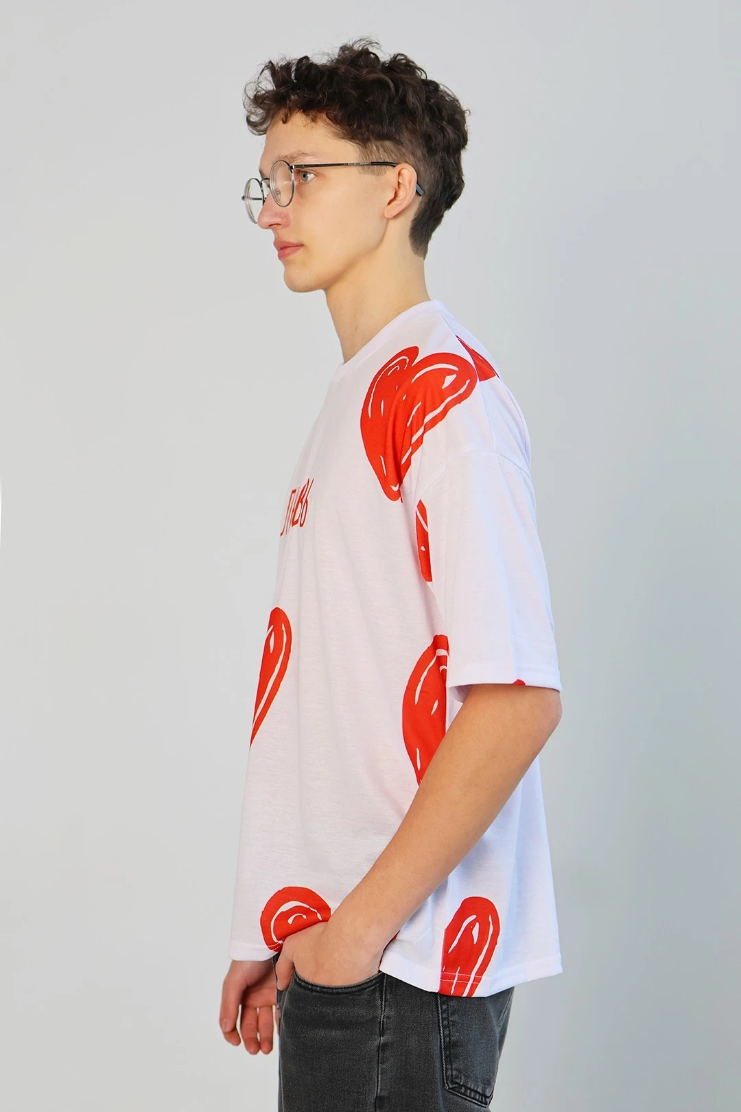 Футболка Макс оверсайз из футера пэ унисекс с полной запечаткой#1