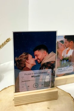 Трек-пластинка в оргстекле с фото