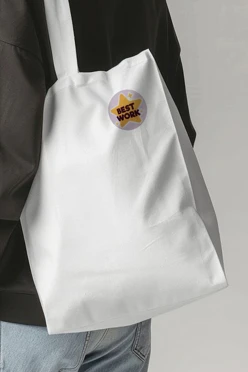 Наклейка-стикер Круг 6,5х6,5 см с печатью "Best Work"#1