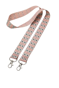 Лента для бейджа микрорепс ширина 2,5 см, с двумя карабинами, с печатью#1