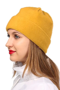 Купить шапку флисовую взрослую желтую