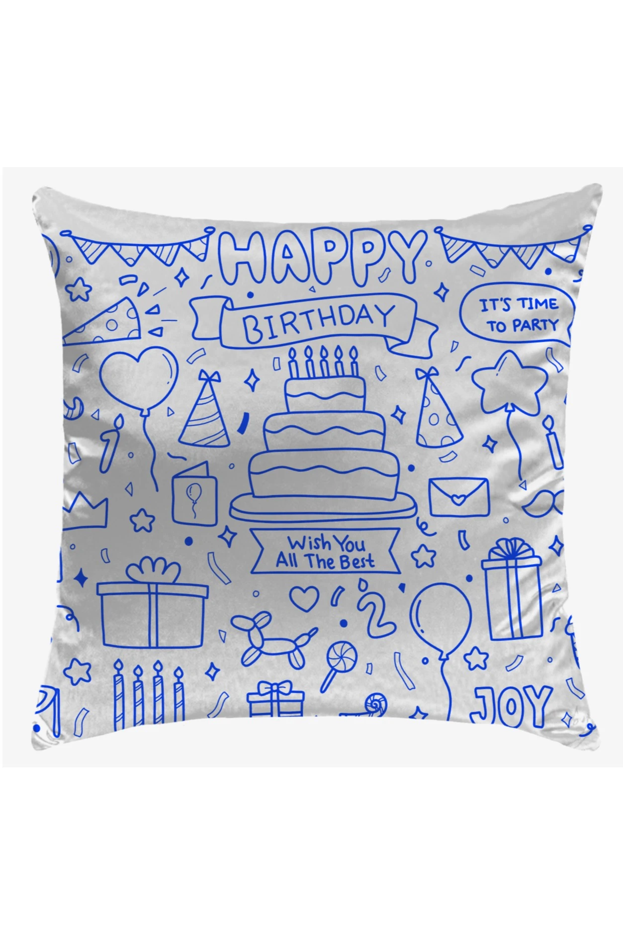 Купить подушку 30х30 см, с принтом "Happy birthday"