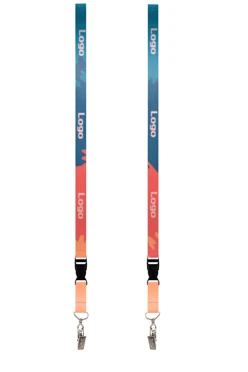 Купить ленту для бейджа блекаут ширина 1,5 см, с клипсой и трезубцем, с печатью "Logo 3"