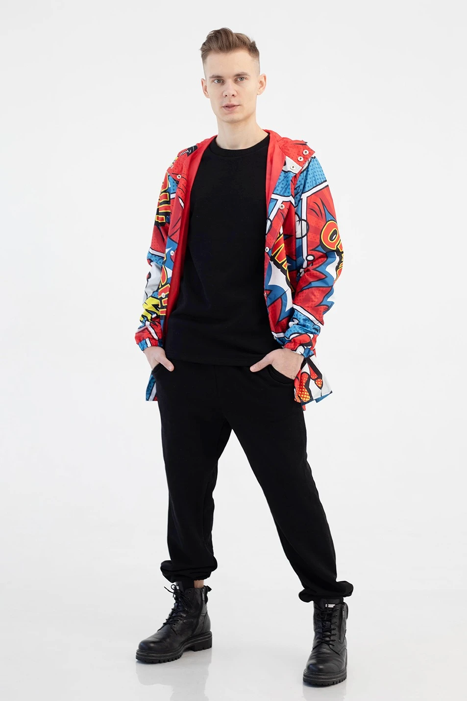 Брюки Хит из футера с начесом мужские, однотонные#4