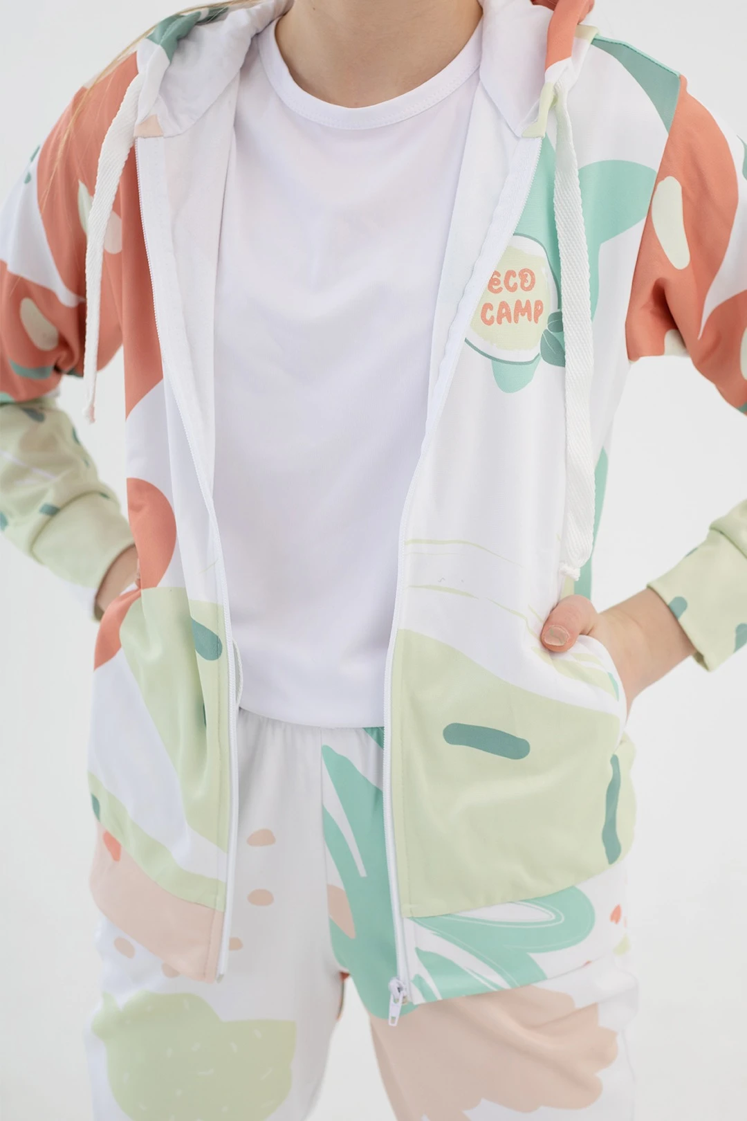 Балахон Ронни детский из адидаса с полной запечаткой "Eco camp"#1 Балахон Ронни детский из адидаса с полной запечаткой "Eco camp"#1