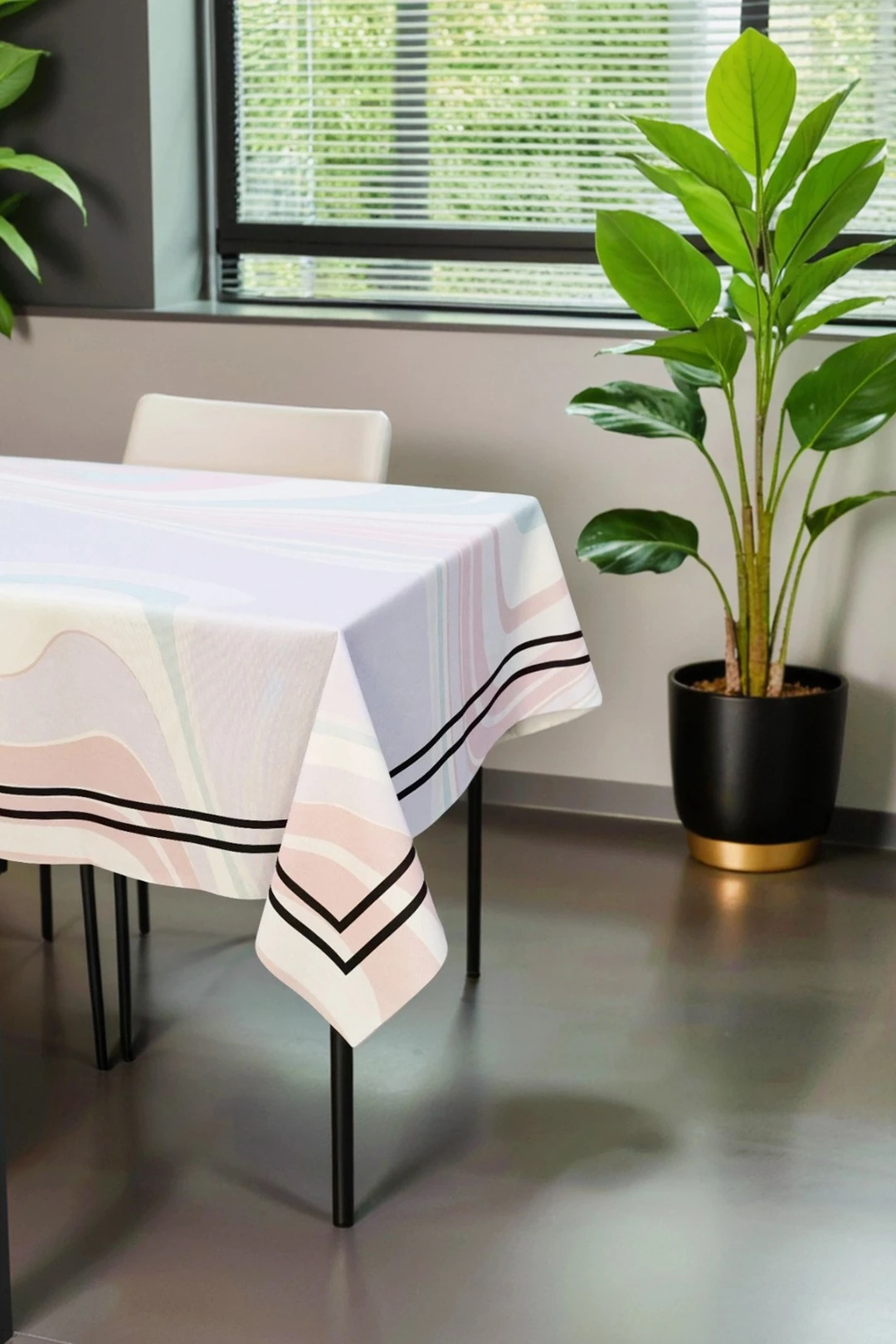 Купить скатерть прямоугольную 135х180 см, с полной запечаткой (полиэстер) "Milky waves"