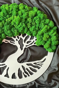 Панно 45х45 см Дерево жизни со мхом#2