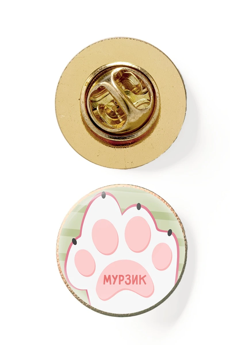 Значок заливной Круг диаметр 13 мм, с принтом "Murzik"#1