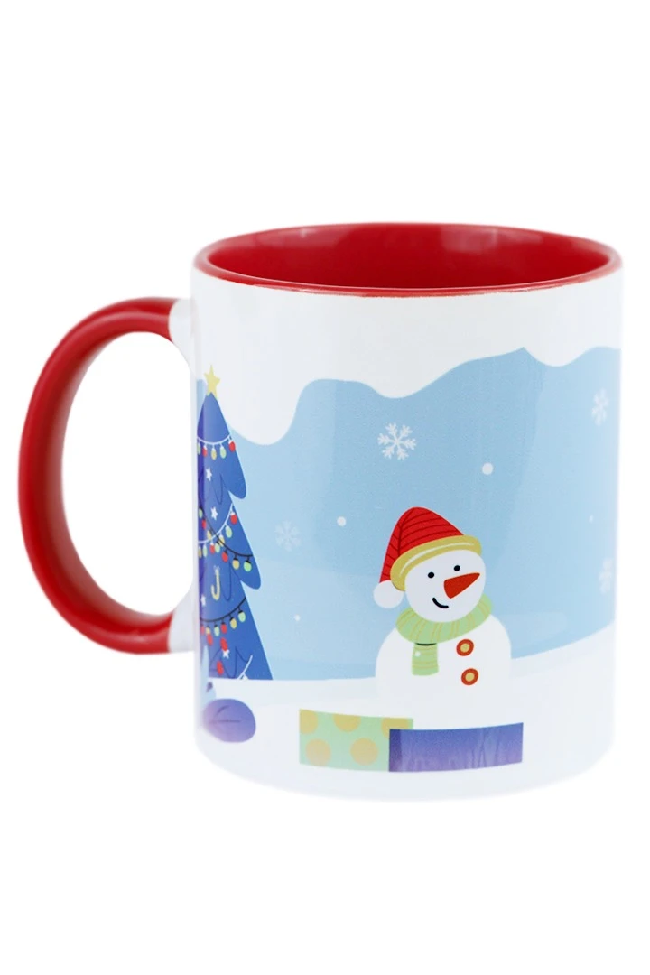 Кружка цветная внутри с цветной ручкой, с печатью#1