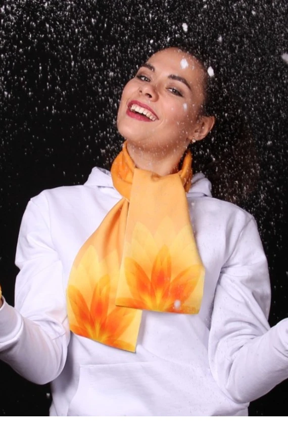 Шарф однослойный утепленный 15х100 см, с полной запечаткой#8