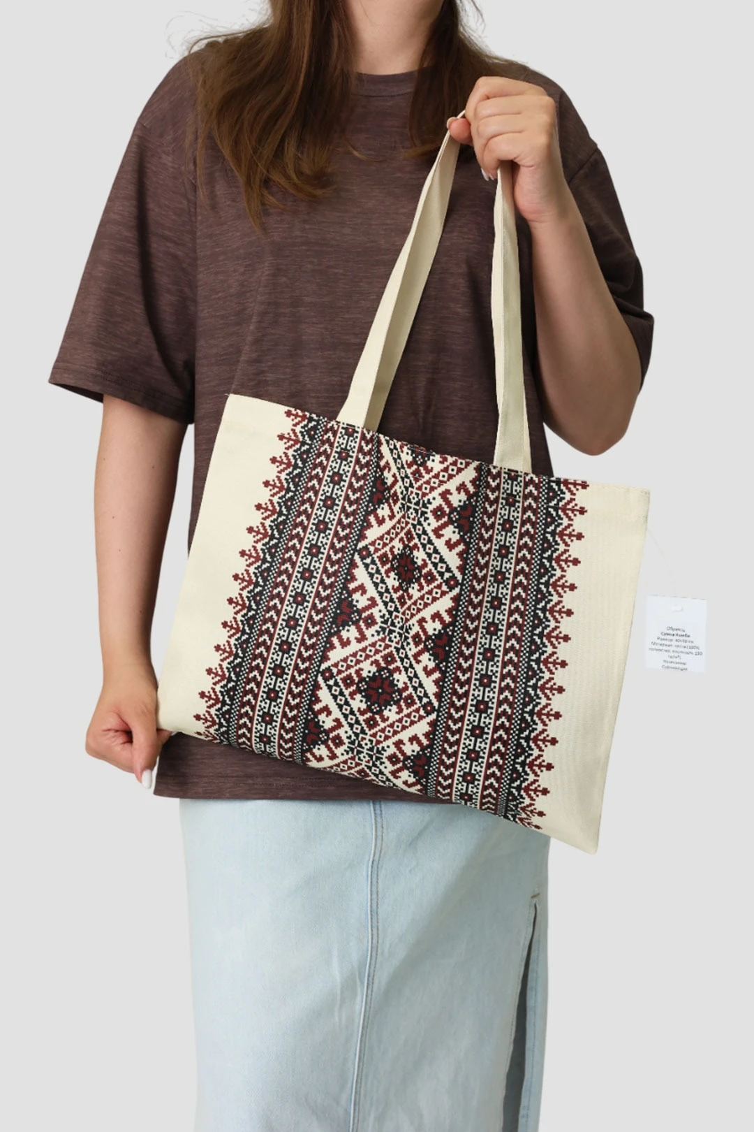 Купить сумку Комби из греты 40х30 см, с принтом на одной стороне "Pattern diamonds"