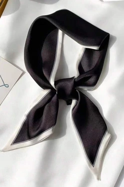 Купить шарф-платок Твилли двухслойный 7х90 см, с полной запечаткой "Black and White"