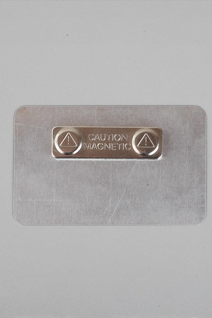 Бейдж из алюминия сублимационного с печатью 50х80 мм "Organic pasta"#1