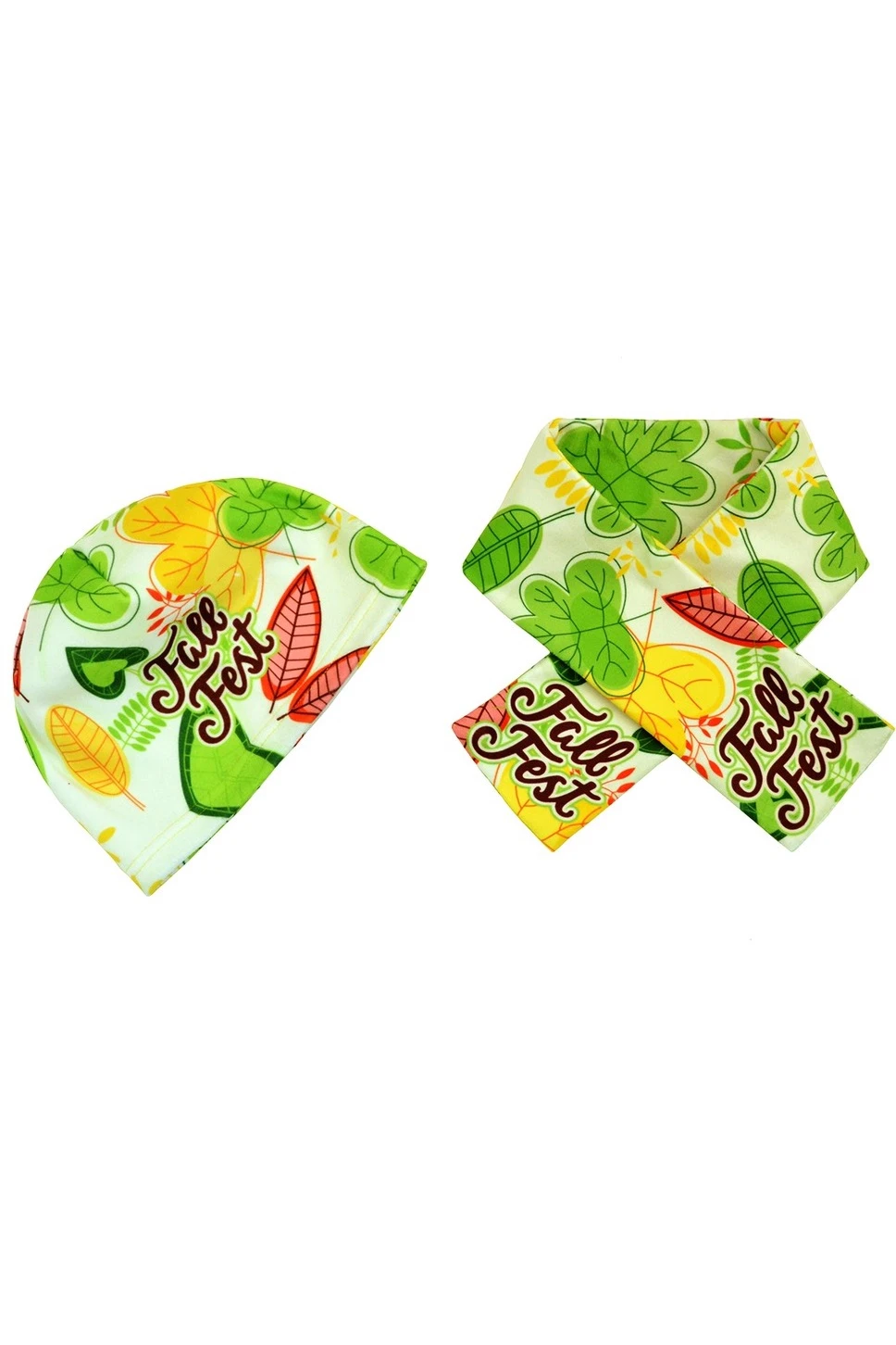 Шапка Лав флисовая однослойная детская, с полной запечаткой "Fall Fest"#4 Шапка Лав флисовая однослойная детская, с полной запечаткой "Fall Fest"#4