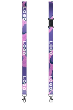 Купить ленту для бейджа блекаут ширина 2,5 см, с карабином-люкс и замком безопасного разрыва, с печатью "Something"