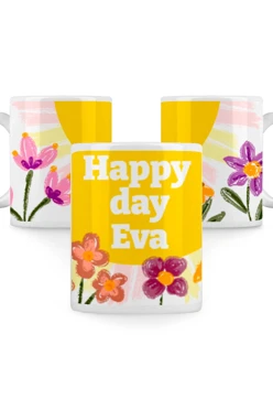 Кружка с принтом "Happy day Eva"#1
