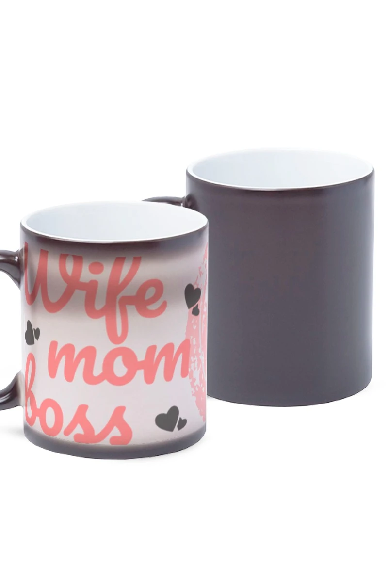 Купить кружку-хамелеон с принтом "Like mom boss"