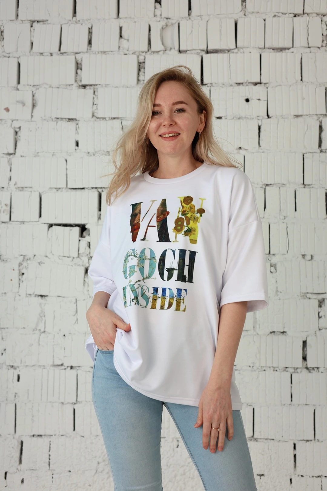 Футболка Макс оверсайз унисекс из кулирки с полной запечаткой "Van Gogh Inside"#1 Футболка Макс оверсайз унисекс из кулирки с полной запечаткой "Van Gogh Inside"#1