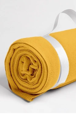 Купить жёлтый плед Классик флисовый однотонный