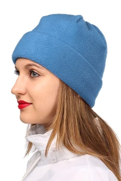 Купить шапку флисовую взрослую голубую