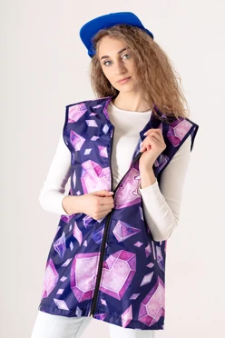 Купить жилет Парма без подклада унисекс, с полной запечаткой "Волонтер"