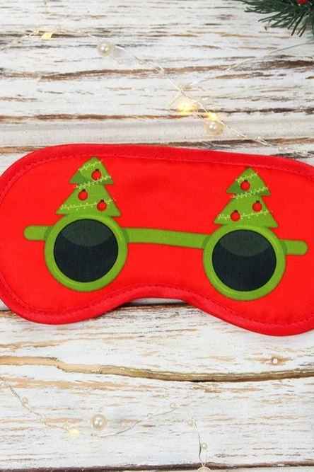 Маска для сна с принтом "Christmas Tree Glasses"#3 Маска для сна с принтом "Christmas Tree Glasses"#3