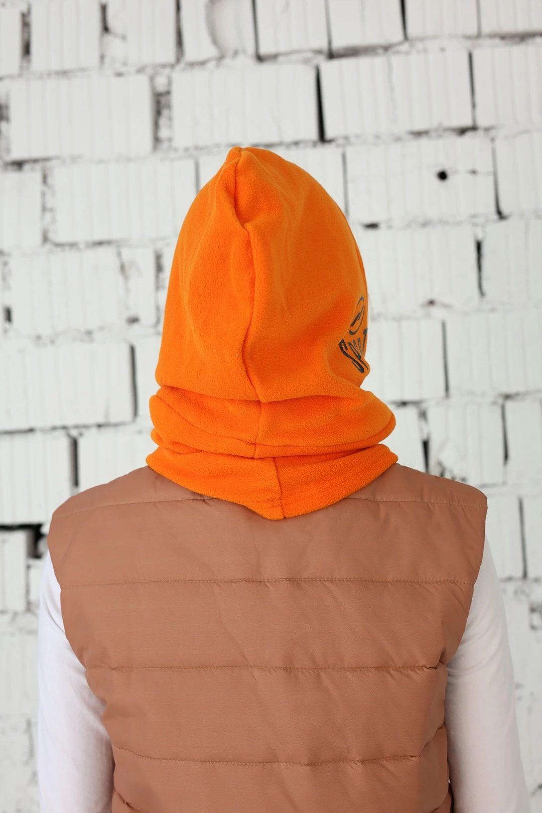 Капор Рейс флисовый взрослый, однотонный оранжевый#3 Капор Рейс флисовый взрослый, однотонный оранжевый#3