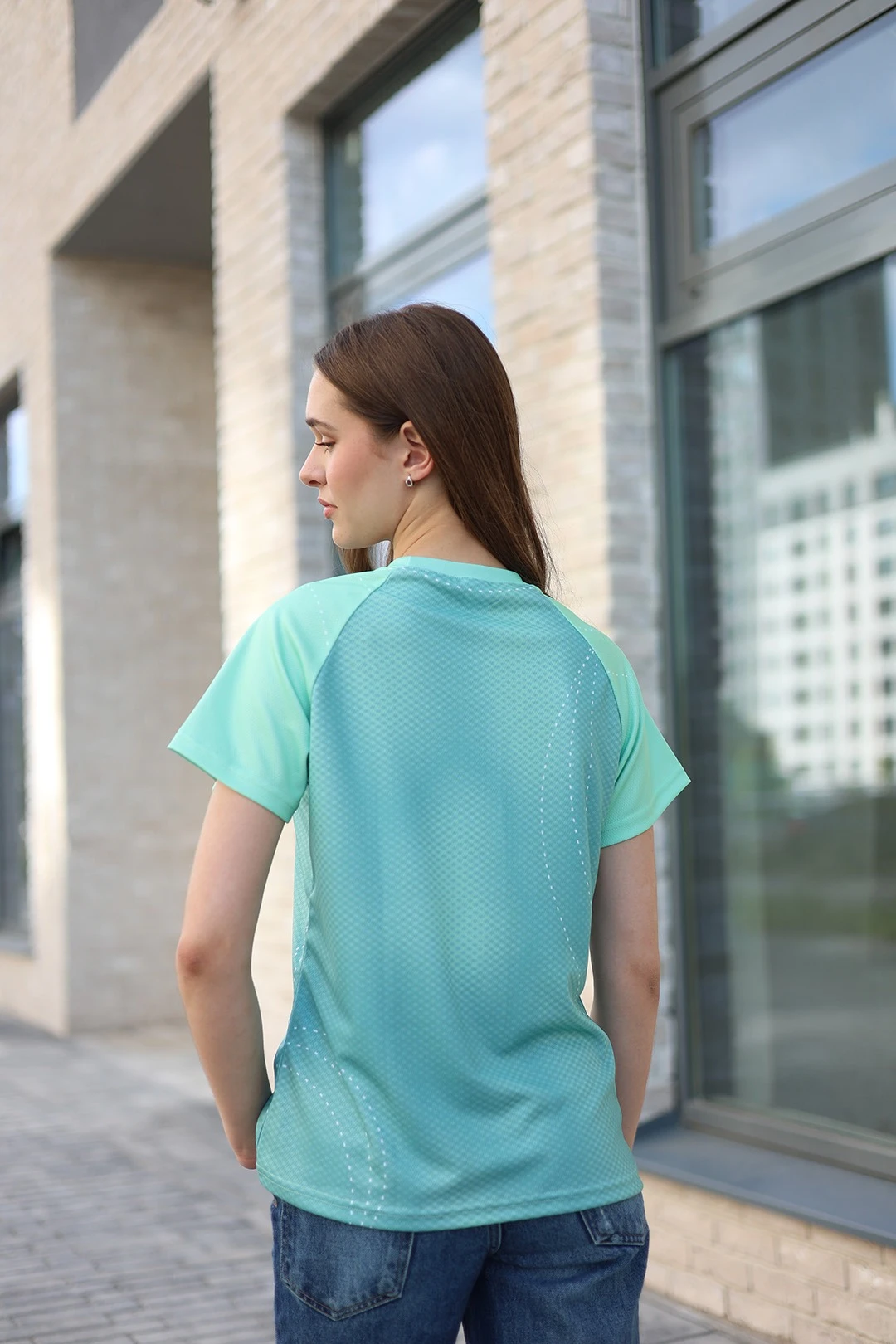 Футболка Спэйс женская из ложной сетки с полной запечаткой "Sova"#4