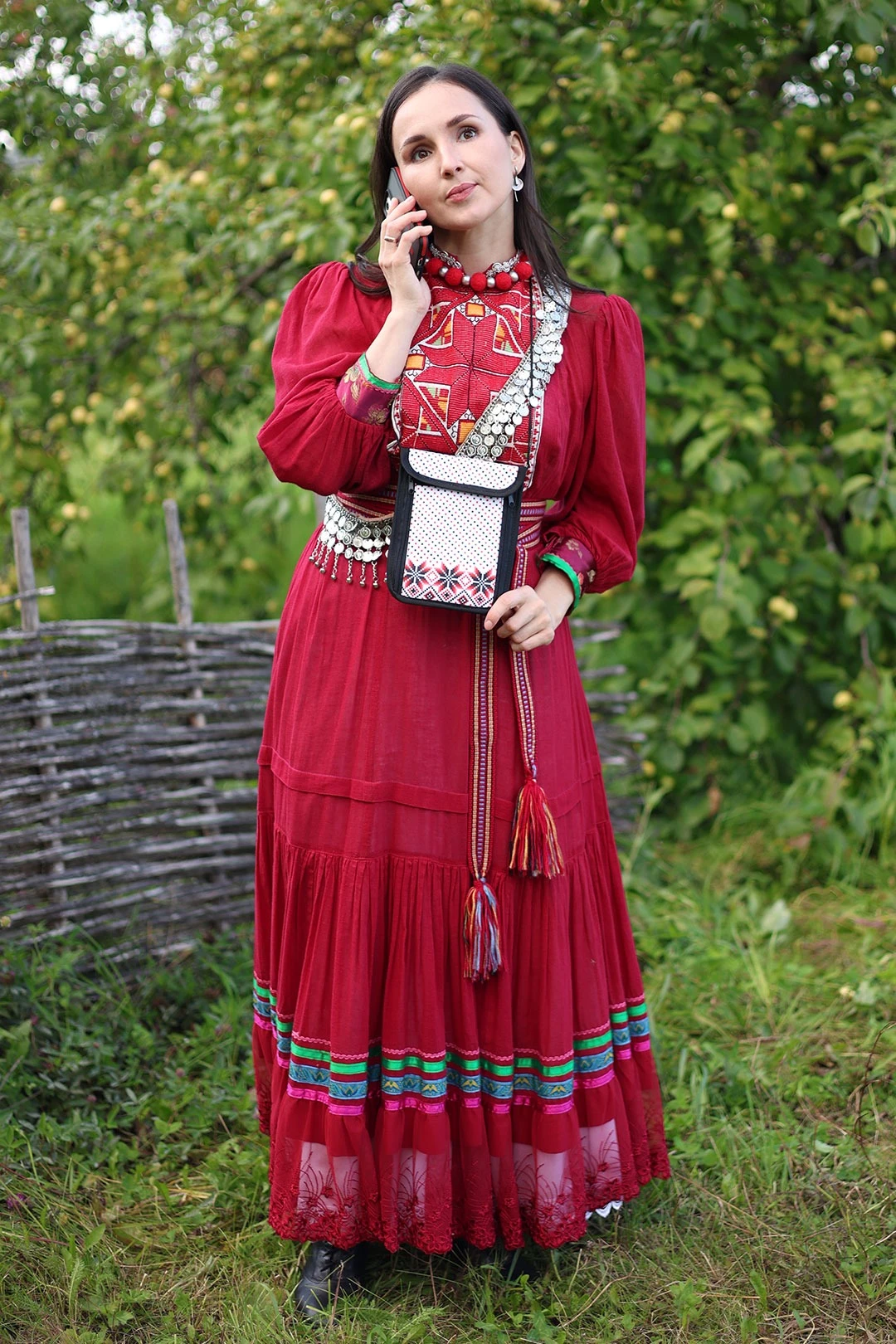 Купить нагрудный кошелек Шарм 16х19 см, с принтом "Red Black Pattern"