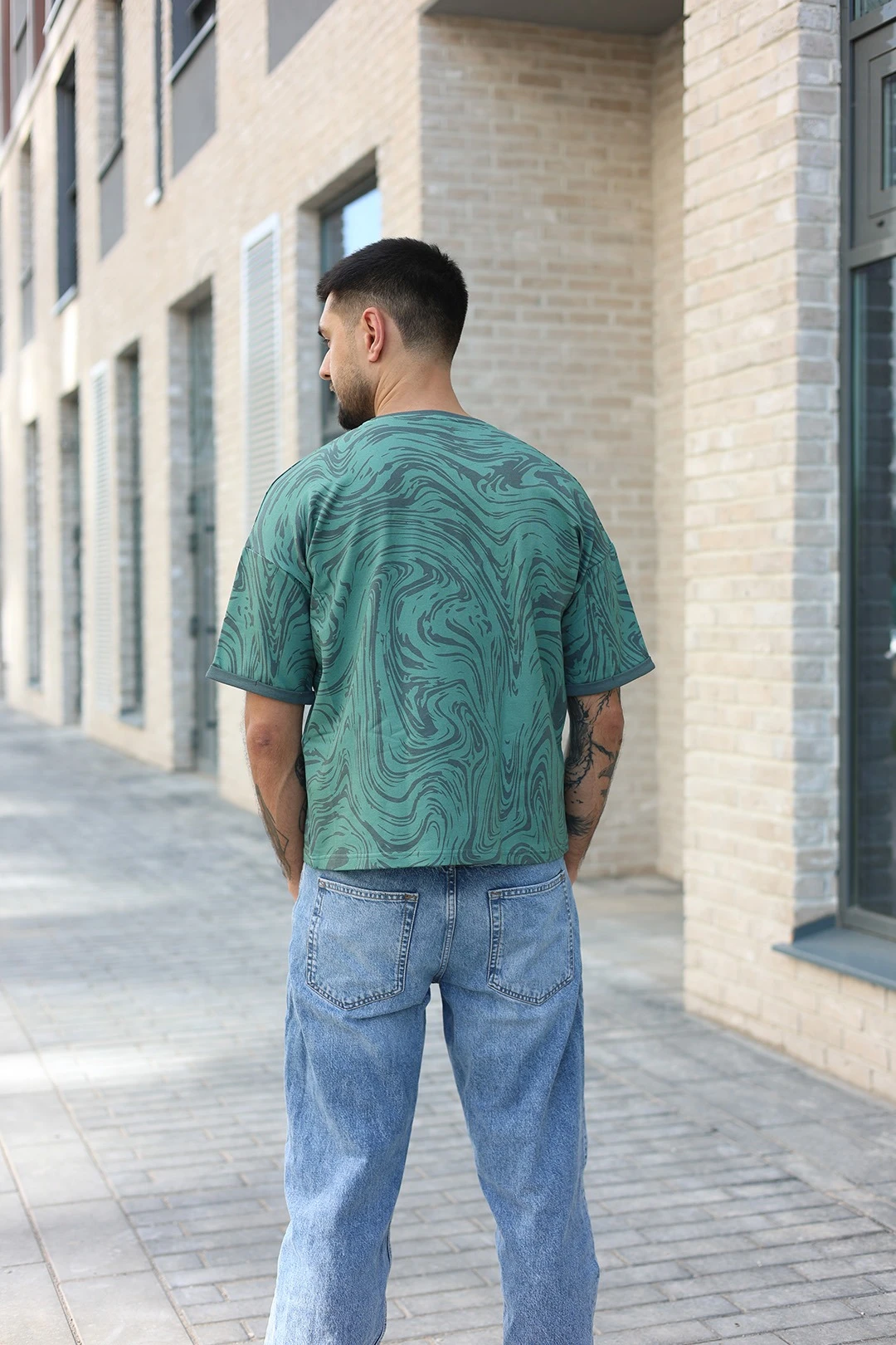 Футболка Бен оверсайз унисекс из кулирки хб с полной запечаткой "Genesiz"#1