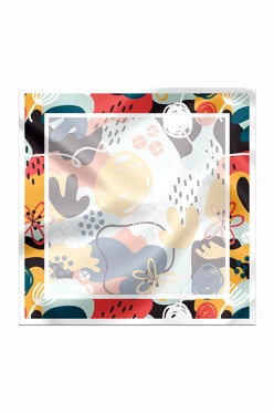 Купить платок Шанель 60х60 см, с полной запечаткой "Ocean Flora"