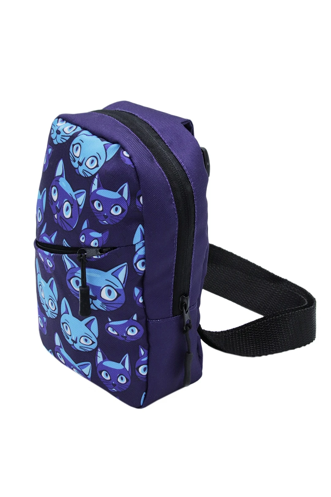 Купить сумку Стрейт кросс-боди, с полной запечаткой "Blue cat"