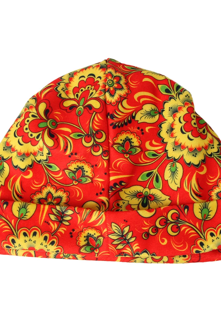 Шапка Лофт флисовая двухслойная взрослая, с полной запечаткой "MATRESHKA"#5