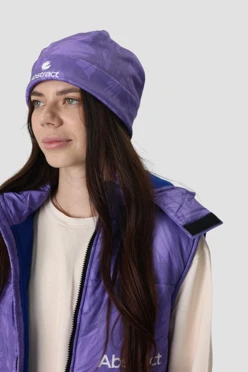 Купить шапку Лофт флисовую двухслойную взрослую, с полной запечаткой "Violet"