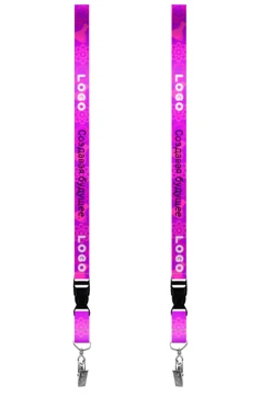 Купить ленту для бейджа блекаут ширина 2 см, с клипсой и трезубцем, с печатью "Logo 2"