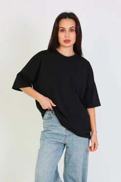 Купить футболку Ричмонд оверсайз унисекс однотонная (хлопок), черная