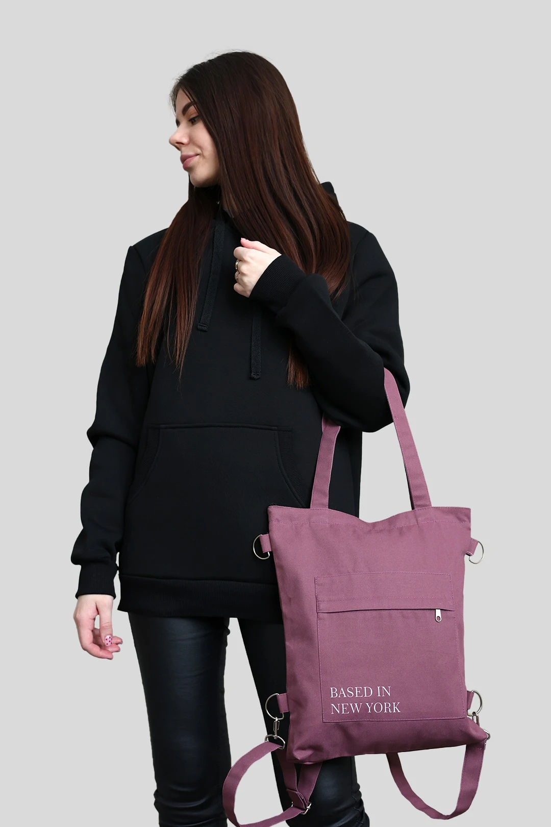 Сумка-рюкзак Бадди из саржи 33х38х4 см, печать с двух сторон "New York"#1