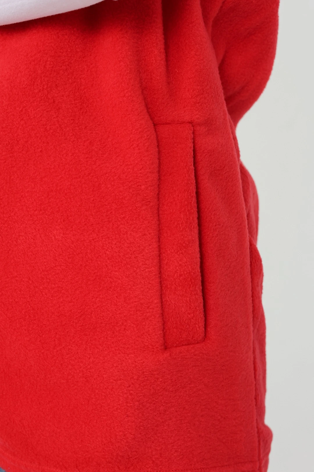 Жилет Браво флисовый без капюшона унисекс, однотонный красный#7