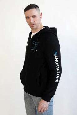 Купить толстовку Харисон флисовую с капюшоном унисекс, однотонную "Manufacture"